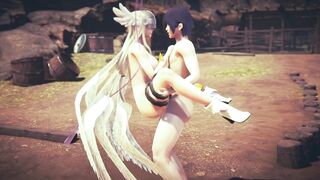 Angewomon Stand and Carry POV | Digimon Hentai Parody