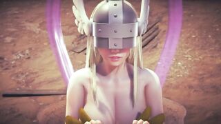 Angewomon Stand and Carry POV | Digimon Hentai Parody