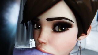 (part1/2) Futa Widowmaker Fucks Tracer & Blowjob (Overwatch Porn , Futanari , Dickgirl , Deepthroat)