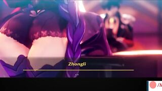 Raiden Shogun cums and gets Creampied and Roughly fucked by Zhongli