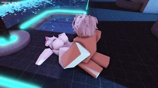 Sneaking in an empty pool at night with my babe