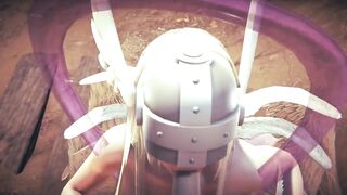 Angewomon Deepthroat Blowjob | Digimon Hentai Parody