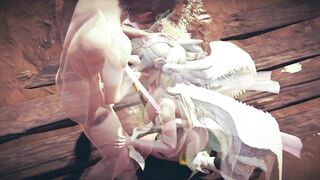 Angewomon Deepthroat Blowjob | Digimon Hentai Parody
