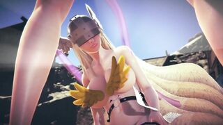 Angewomon Deepthroat Blowjob | Digimon Hentai Parody