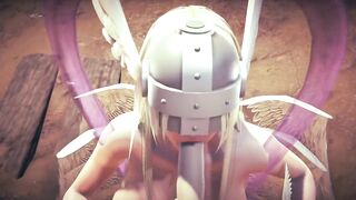 Angewomon Deepthroat Blowjob | Digimon Hentai Parody