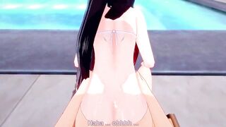 Nezuko Kamado in the pool side | kimetsu no yaiba