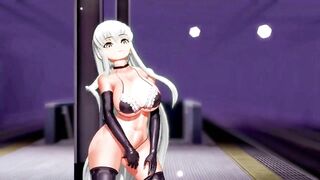 Code Geass CC Undress Dancing Hentai Lupin Song Big Boobs MMD 3D White Hair Color Edit Smixix