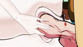 Interracial threesome double penetration with huge creampie cartoon porn