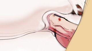 Interracial threesome double penetration with huge creampie cartoon porn