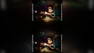 Step Aunt Cass (Big Hero 6, Baymax) rides your cock while Helen Parr (Elastigirl) expands her boobs