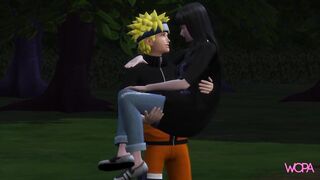 Naruto having sex with Hinata in the middle of the forest