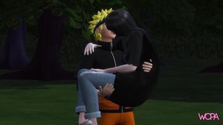 Naruto having sex with Hinata in the middle of the forest