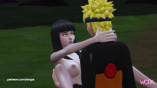 Naruto having sex with Hinata in the middle of the forest