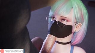 Masked Girl Blowjob and Fucks Huge Cock Until Creampie