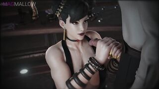 Chun-Li Rich Deep Blowjob, I cum on Chun-Li's rich tits (Street Fighter 3D Hentai)by MagMallow
