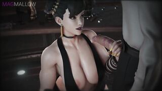 Chun-Li Rich Deep Blowjob, I cum on Chun-Li's rich tits (Street Fighter 3D Hentai)by MagMallow