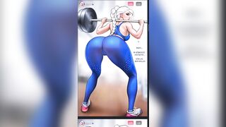 Adult Elsa Frozen Big Ass Workout Parody Comics, Cartoon Porn