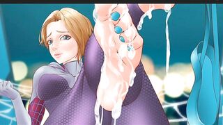 Adult Gwen Stacy's Amazing Footjob Parody Cartoon Comics, Spiderman Porn Comics