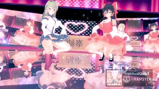 Touhou Project Series Hai Phut Hon In Tiger Striped Bikini School Reimu Hakurei And Sanae Kochiya