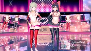 Touhou Project Series Hai Phut Hon In Sexy Bdsm Reimu Hakurei And Sanae Kochiya mmd r18 3d hentai fuck