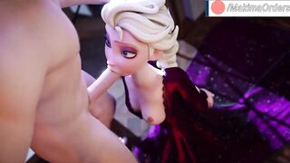 Elsa Sloppy Blowjob Huge Dick Until Cum