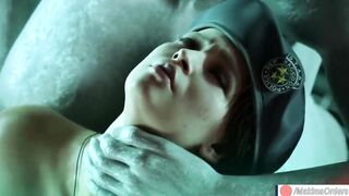 Jill Valentine gets Hard Fucked by Mrs Tyrant Huge Cock