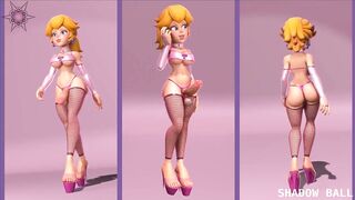 3D Futanari beautiful blond Princess Big Dick walking by Shadow Ball