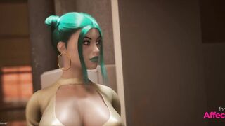 Big dick guy having crazy threesome sex with 2 big tits futanari babes in a 3d animation