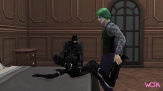 Batman Horn. Joker having sex with Catwoman in front of Batman