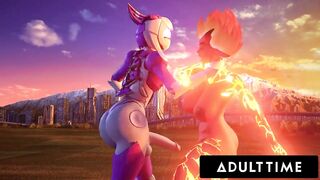 F.U.T.A. SENTAI SQUAD - Big Titty Futanari Femdoms Deliver FACIAL AND CREAMPIE With Big Dick Robots!