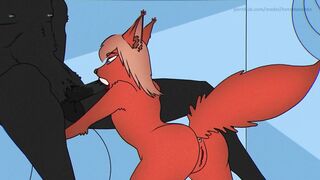 First Blowjob from Furry Foxy | Deep yiff hentai (cum inside mouth)