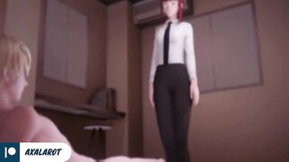 Makima Tease Denji Huge Cock Until Creampie