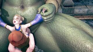 Giant moster fucked the booty dancer