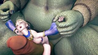 Giant moster fucked the booty dancer
