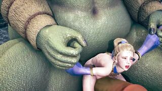 Giant moster fucked the booty dancer