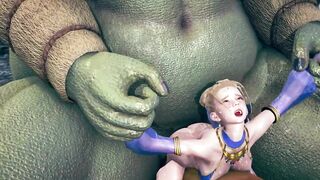 Giant moster fucked the booty dancer