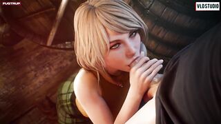 Resident Evil 4 Ashley Graham Blowjob for Leon Hentai 3D