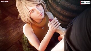 Resident Evil 4 Ashley Graham Blowjob for Leon Hentai 3D