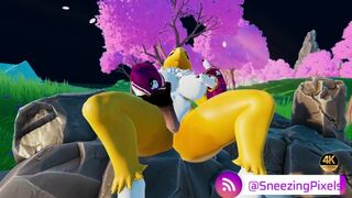 Sneezing Pixels taking her massive BD dildo deep into her wet pussy