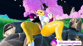 Sneezing Pixels taking her massive BD dildo deep into her wet pussy