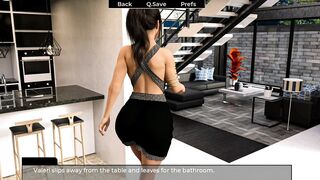 Have breakfast at her sexy neighbor's house, then fuck her and fill him with cum