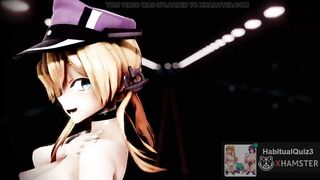 mmd r18 Prinz Eugen kancolle big tits drink cum 3d hentai