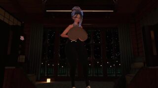 VR Milf expands her own breasts