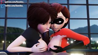 Step Aunt Cass and Helen Parr Hard Rough Sex - Elastigirl Anal Double Penetration (Anal Creampie, Hard Anal Sex) by Save