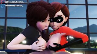 Step Aunt Cass and Helen Parr Hard Rough Sex - Elastigirl Anal Double Penetration (Anal Creampie, Hard Anal Sex) by Save
