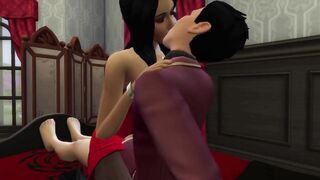 Bella Goth sucks and fucks Mortimer Goth in the sims 4