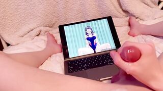 Watching Hentai With Creamy Ending ;)