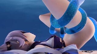 Keqing performs a task for 1000 primogems with slime | Genshin Impact | Hentai