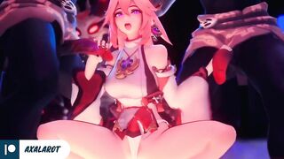 Yae Miko Hard Fuck with Huge Dick Until Cum