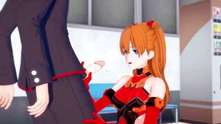 Asuka Handjob and Blowjob : Neon Genesis Evangelion Hentai Parody